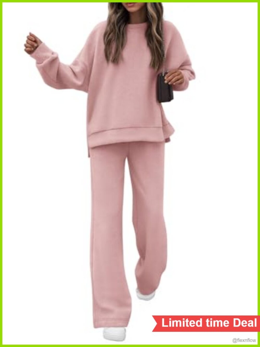 KIRUNDO 2 Piece Sweatsuit Set Cotton Polyester Oversized Sweatshirt Wide Leg